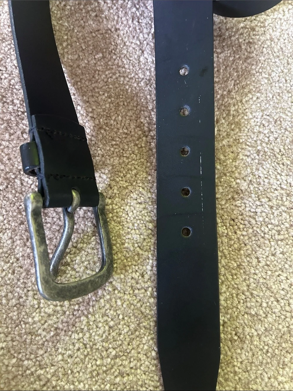 ❤️ 3/$18 Men's Nautica Black Leather Belt with Brushed Metal Buckle
